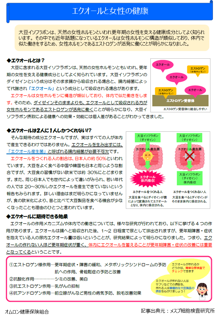 エクオールと女性の健康